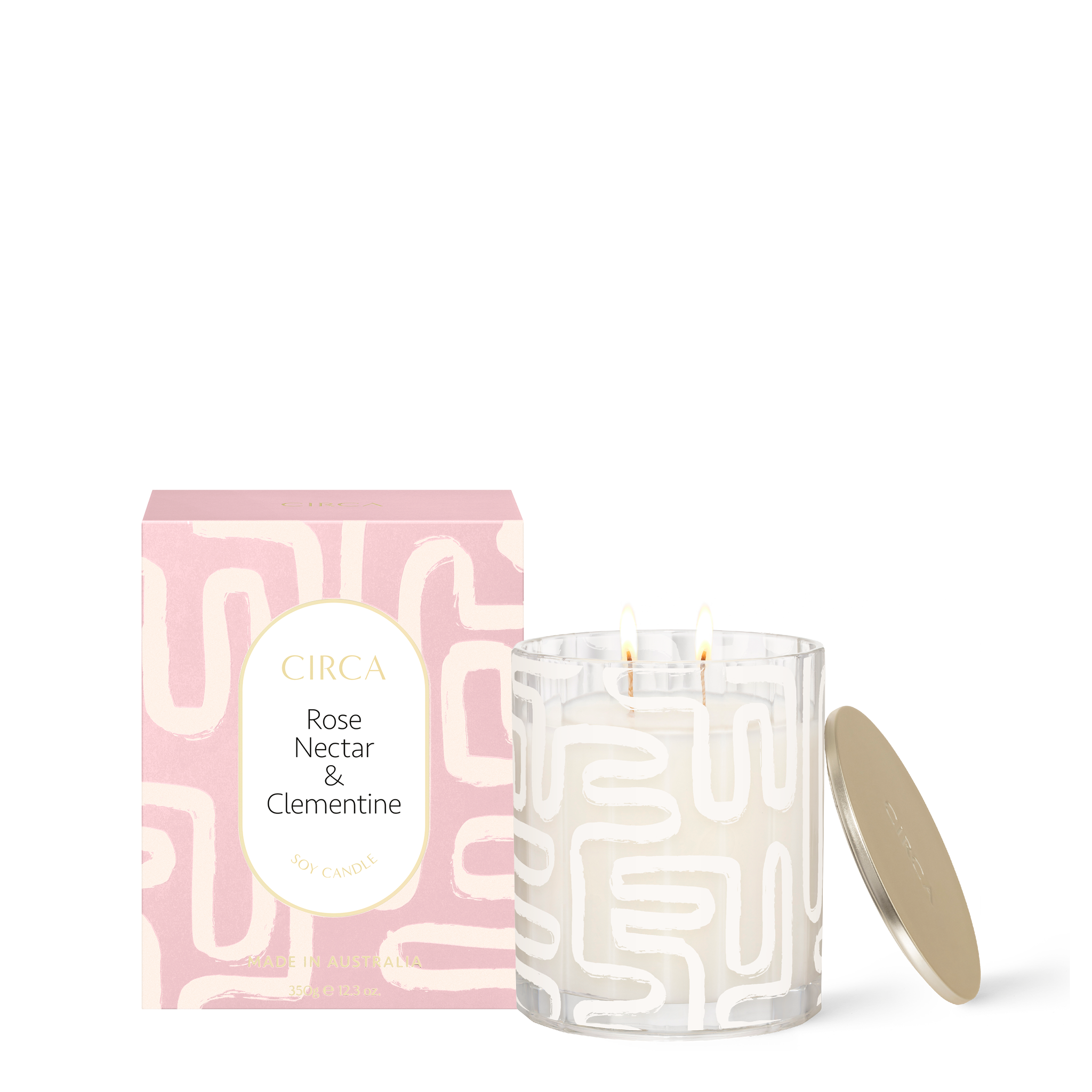 Rose Nectar & Clementine Scented Soy Candle 350g Circa CIRCA AU